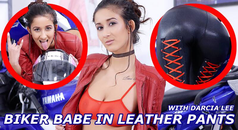 Biker Babe in Leather Pants - VR Porn Video - Darcia Lee